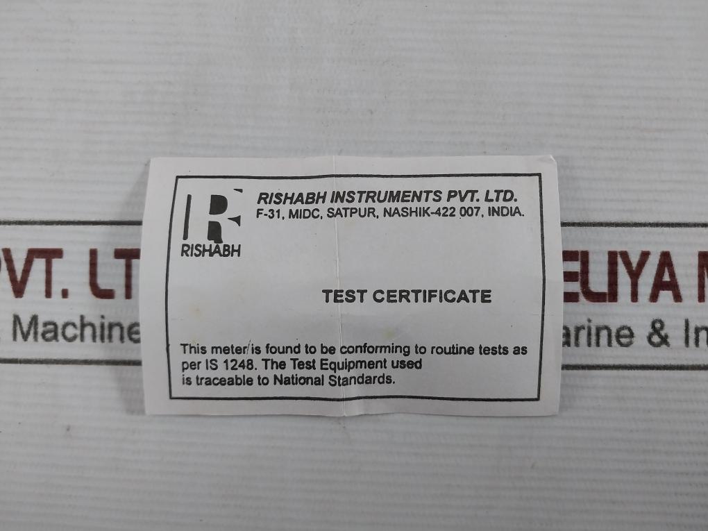 Rishabh Eq96 Ac Ammeter 125/5A S8E 009720 Q 2097 E236986 600V