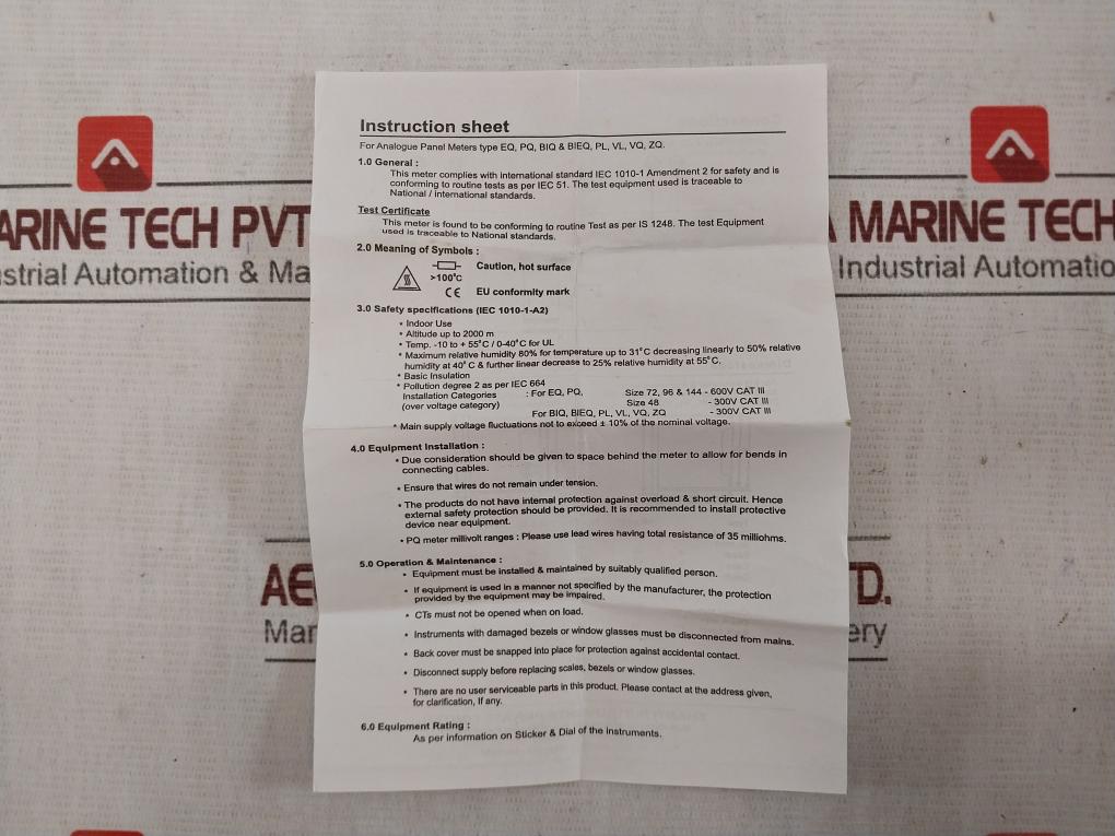 Rishabh Eq 96 Ac Ammeter P1030295Ris 850V 0-150/200A 100/5A 600V 2000M