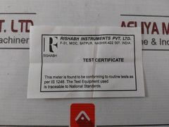 Rishabh Eq 96 Ac Ammeter P1032390Ris 0-300V E236986 S9D 001987 Q 2119