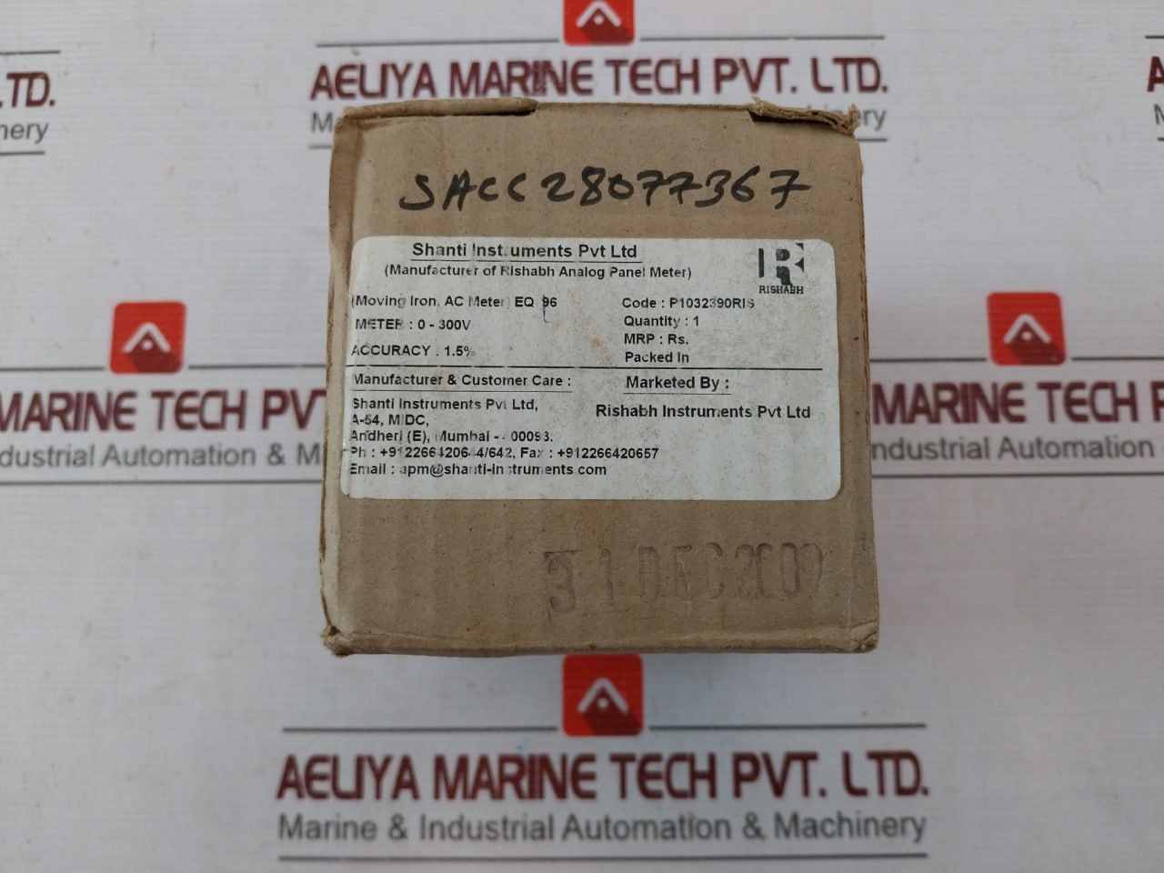 Rishabh Eq 96 Ac Ammeter P1032390Ris 0-300V E236986 S9D 001987 Q 2119