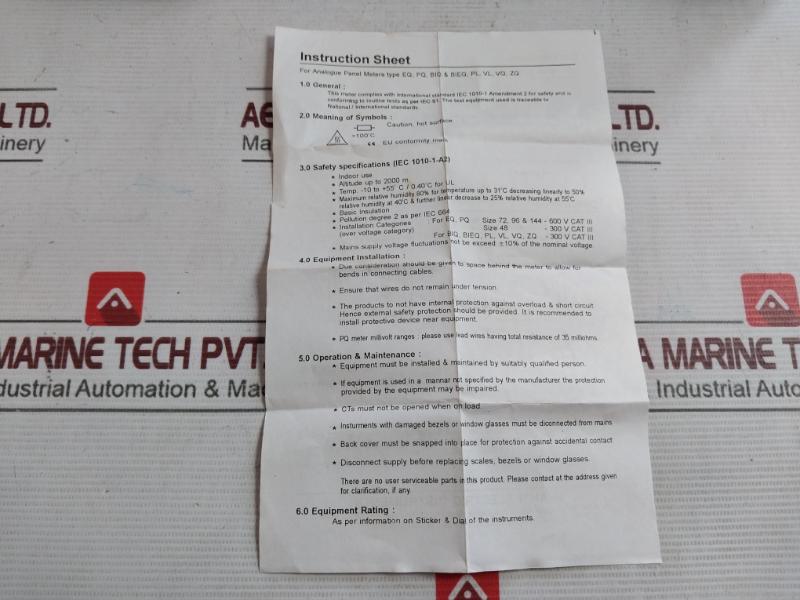 Rishabh Eq96 Ac Analog Voltmeter Sacc02134686 0-125/250A E236986