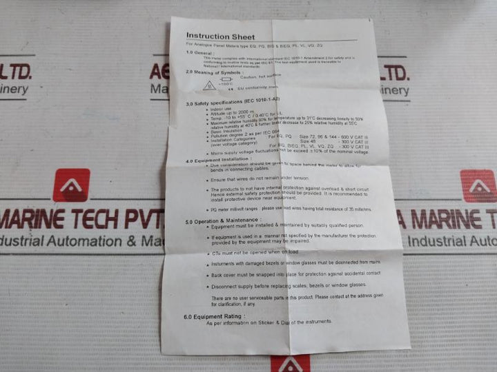 Rishabh Eq96 Ac Analog Voltmeter Sacc02134686 0-125/250A E236986