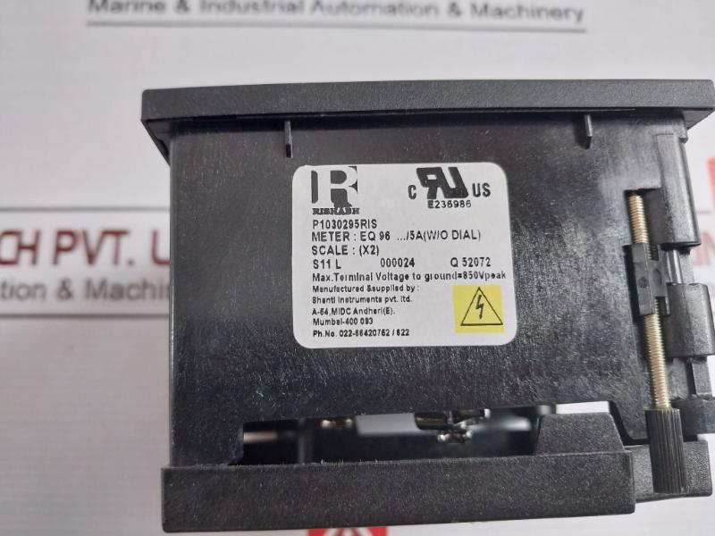 Rishabh Eq 96 Ammeter P1030295Ris 5A 850V Peak Sacc27077001 (W/O Dial)