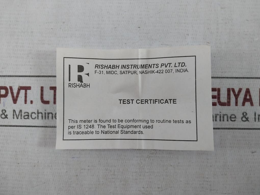 Rishabh Eq 96 Ampere Panel Meter 0-300V S8C 020800 Q 2097