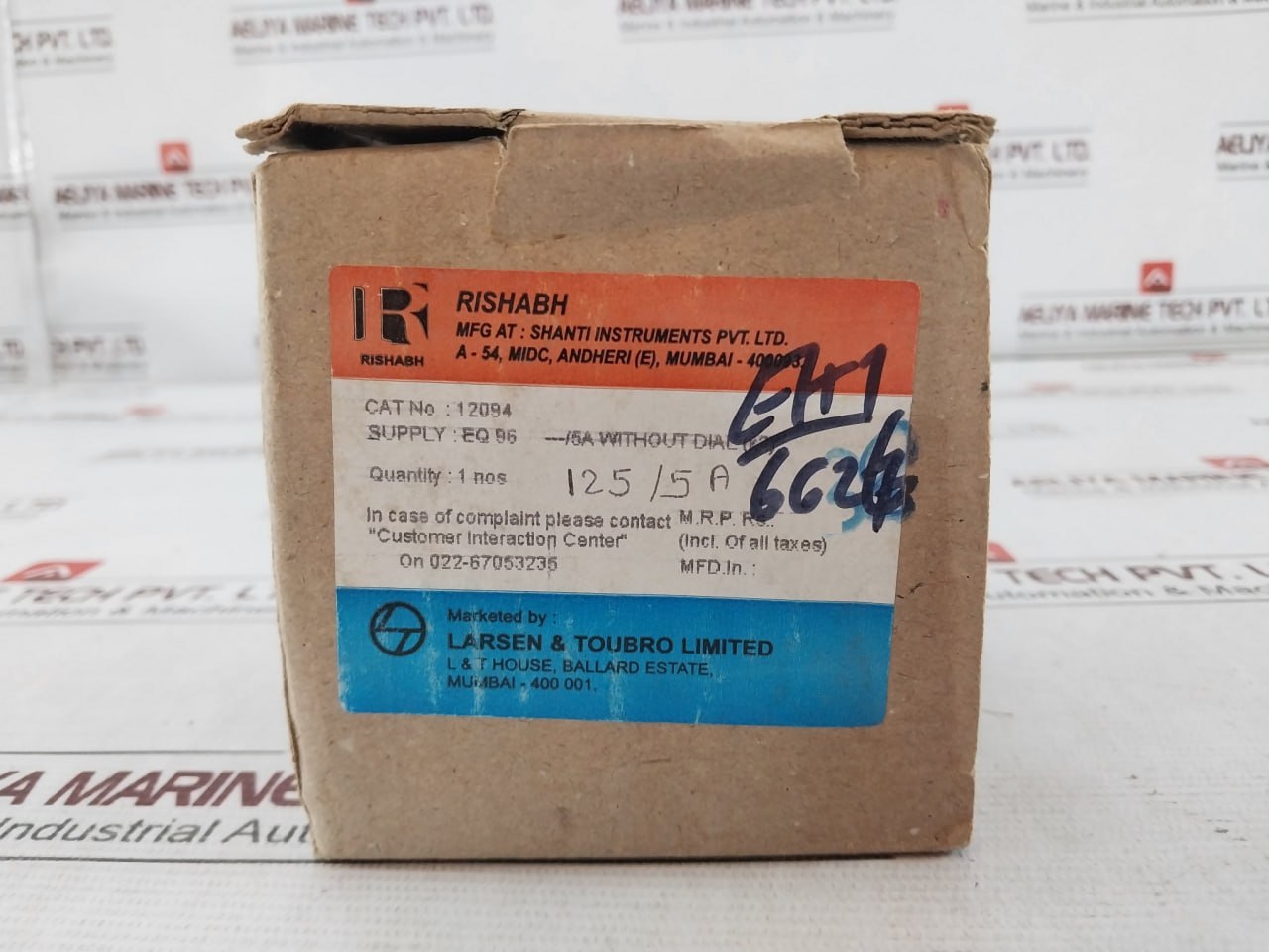 Rishabh Eq 96 Ampere Panel Meter 5A Without Dial Scale X2 0-125/250A