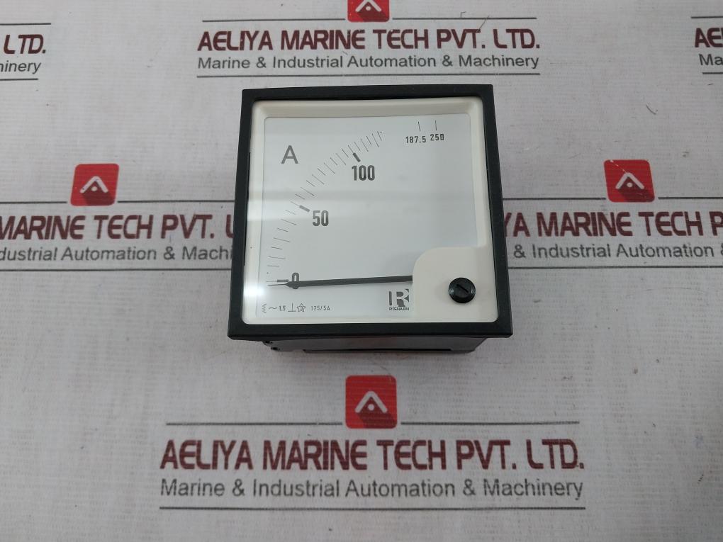 Rishabh Eq 96 Ampere Panel Meter 5A Without Dial Scale X2 0-125/250A