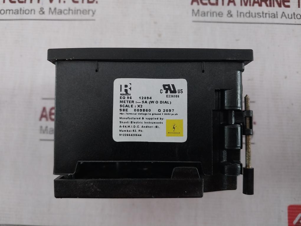 Rishabh Eq 96 Ampere Panel Meter 5A Without Dial Scale X2 0-125/250A
