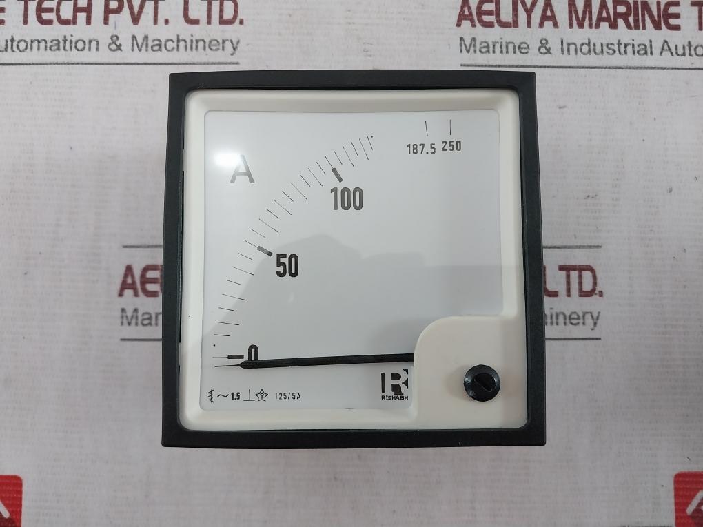 Rishabh Eq 96 Ampere Panel Meter 5A Without Dial Scale X2 0-125/250A