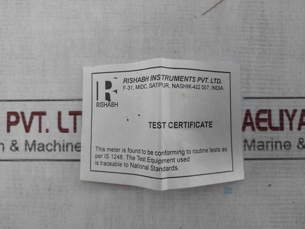 Rishabh Eq 96 Ampere Panel Meter 5A Without Dial Scale X2 0-125/250A