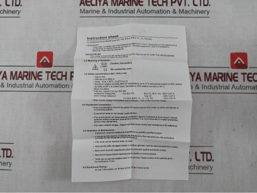 Rishabh Eq96 Ampere Panel Meter 5A Without Dial Scale X2 600V