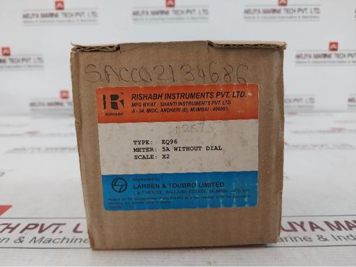 Rishabh Eq96 Ampere Panel Meter 5A Without Dial Scale X2 600V
