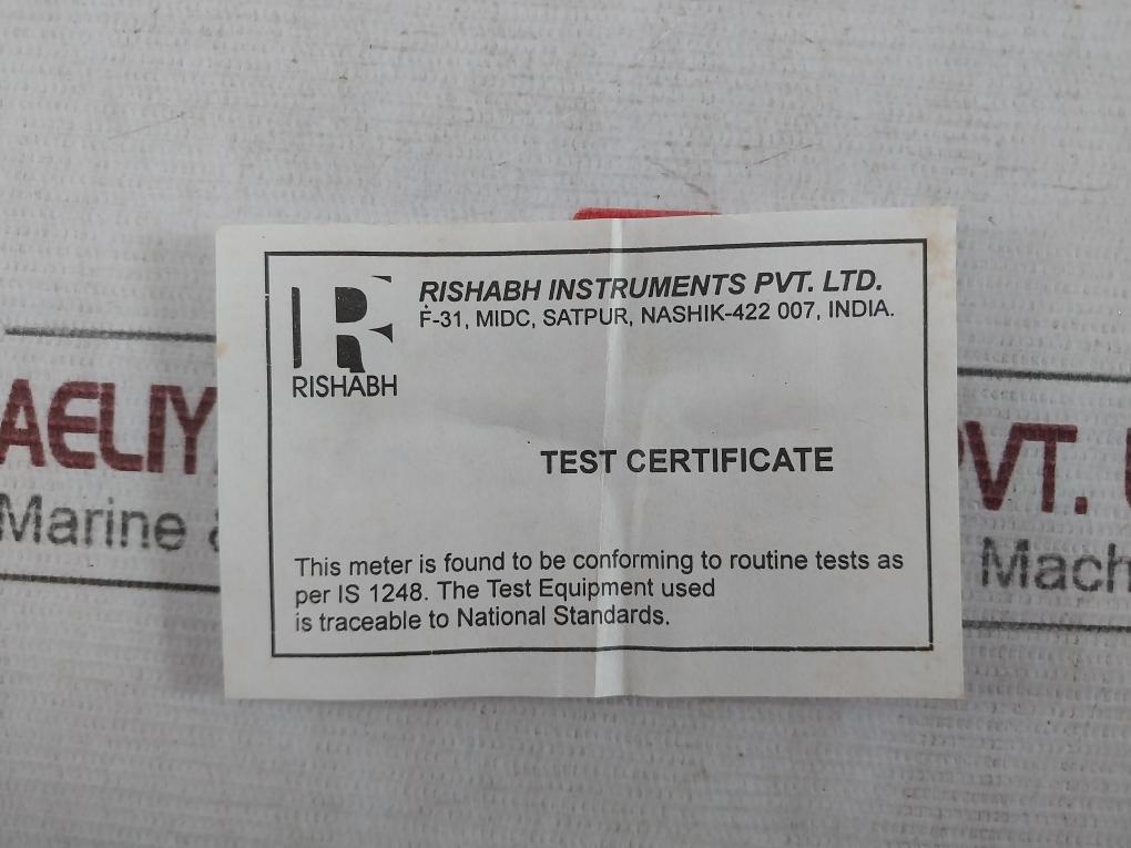 Rishabh Eq 96 Ampere Panel Meter Scale X (2) S8B 008070 Q 2077
