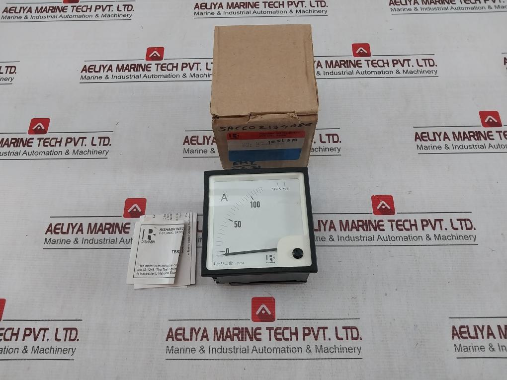 Rishabh Eq 96 Ampere Panel Meter Scale X (2) S8B 008070 Q 2077