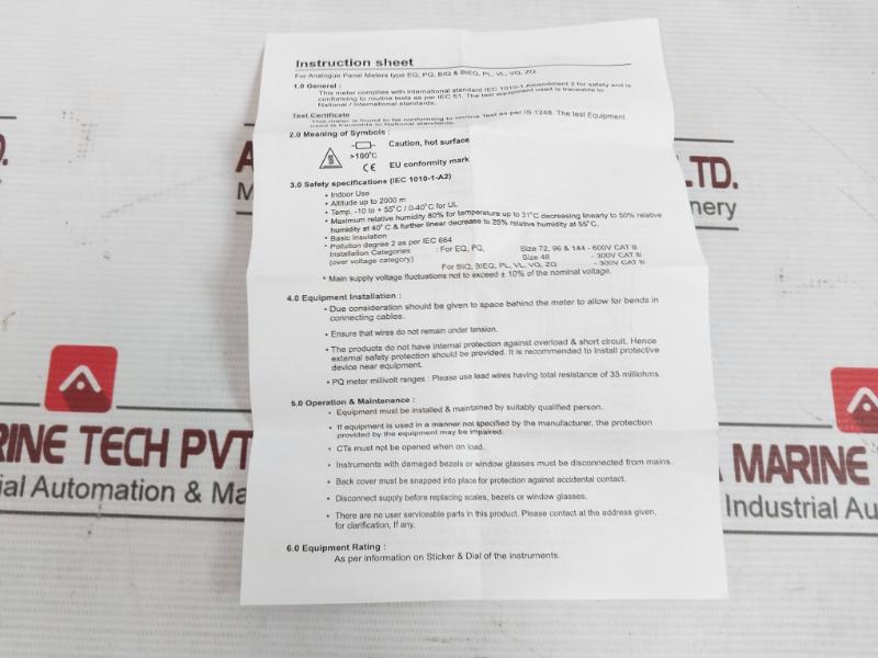 Rishabh Eq 96 Analog Panel Ampere Meter P1030295Ris 75/150A Sacc27077001