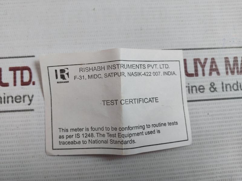 Rishabh Eq 96 Analog Panel Ampere Meter P1032390Ris 300V Sacc28077367