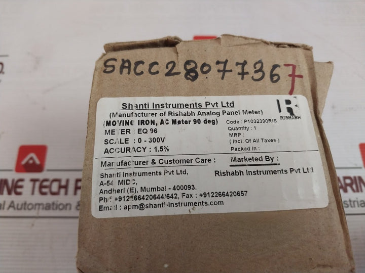 Rishabh Eq 96 Analog Panel Ampere Meter P1032390Ris 300V Sacc28077367