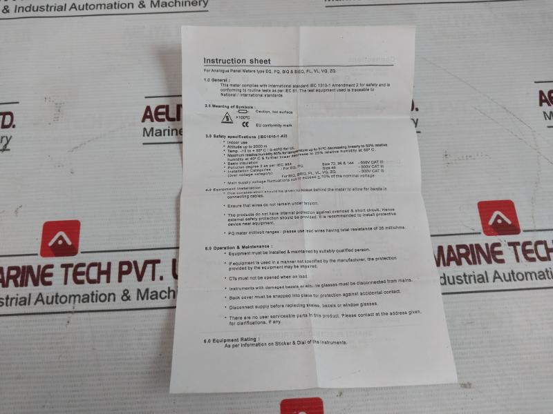 Rishabh Eq 96 Analog Panel Ampere Meter P1032390Ris 300V Sacc28077367