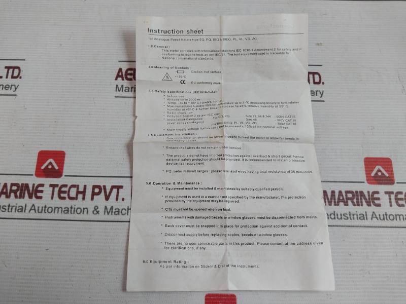 Rishabh Eq96 Analog Voltmeter 0-125/250A 125/5A 850V S8C 13715 Q 2097