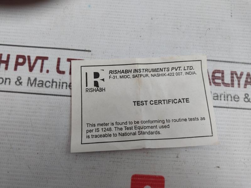Rishabh Eq96 Analog Voltmeter 0-125/250A 125/5A 850V S8C 13715 Q 2097