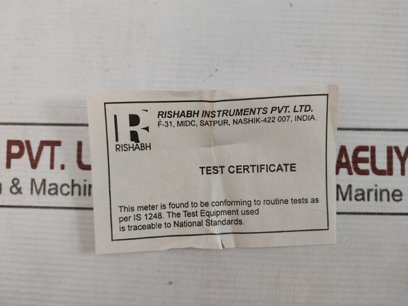 Rishabh Eq96 Analog Voltmeter 125/250A S6H 023652 Q2077