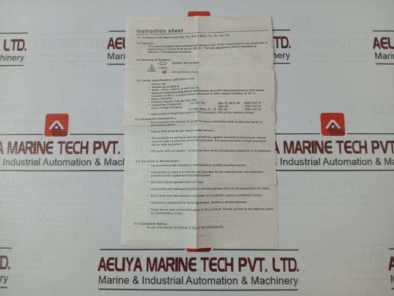Rishabh EQ 96 Moving Iron Meter Ac Ammeters And Voltmeters S8E 000537 Q2097