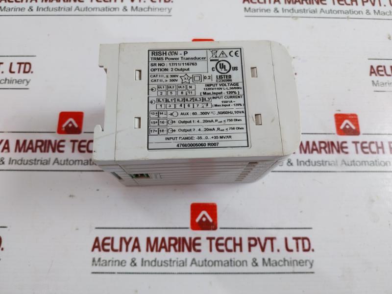 Rishabh Rish Con-p E236986 Trms Power Transducer In Volt 132Kv/110V L-l, 50/60Hz