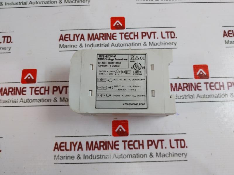 Rishabh Rish Con-v Trms Voltage Transducer 2102132370 Aux: 60…300v~, 50/60hz, 8v
