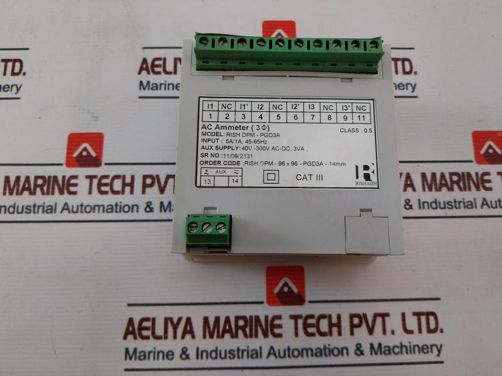 Rishabh Rish Dpm - Pgd3A Digital Panel Meter 40V-300V 5A/1A, 45-65Hz