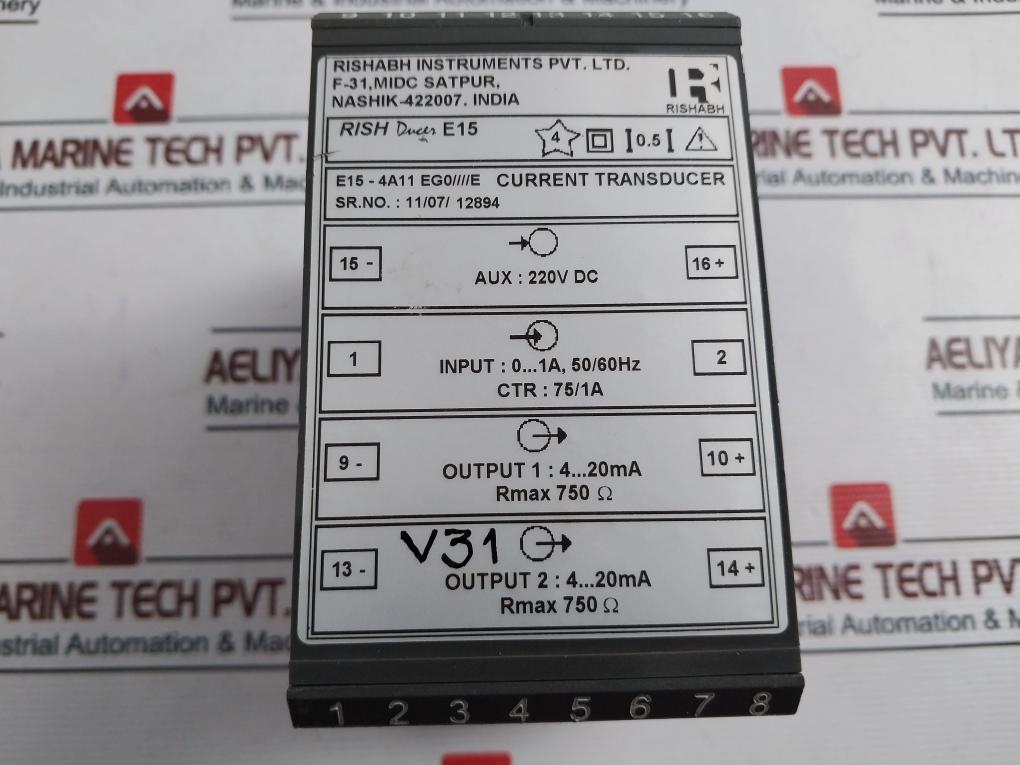 Rishabh Rish Ducer E15 Current Transducer 220Vdc 50/60Hz