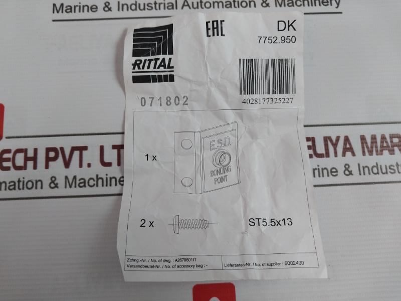 Rittal 7752.950 Connection Point 071802 A2670601It 4028177325227