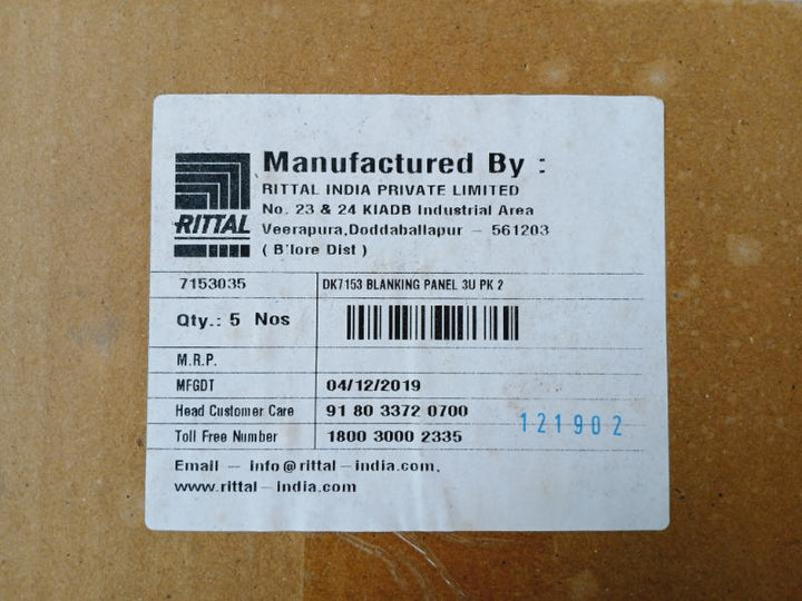 7153035 Blanking Panel 3U Pk 2, Dk7153