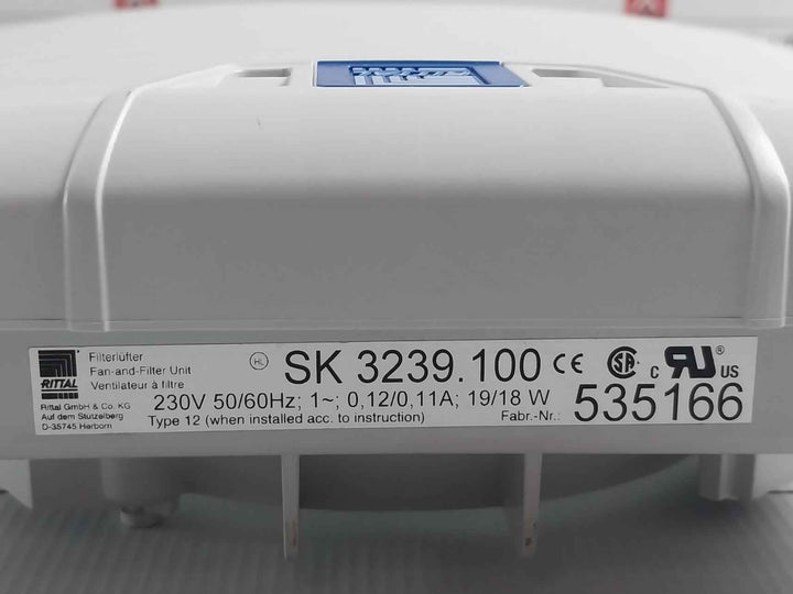 Rittal Sk 3239.100 Top Therem Fan And Filter Unit 230V 19/18W 50/60Hz Srtl-3239100