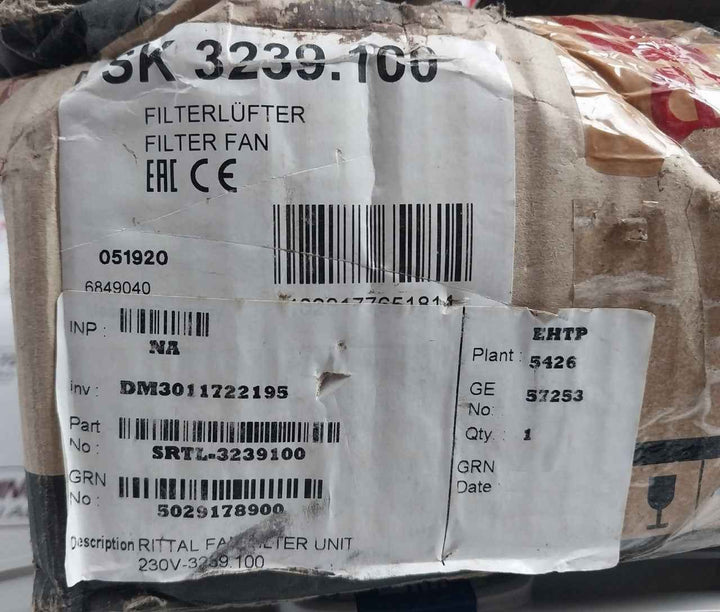 Rittal Sk 3239.100 Top Therem Fan And Filter Unit 230V 19/18W 50/60Hz Srtl-3239100
