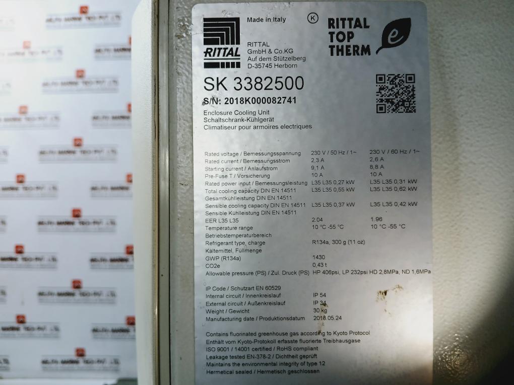 Rittal SK 3382500 Top Therm Enclosure Cooling Unit 230 V 50/60 Hz 2.3A 2.6A