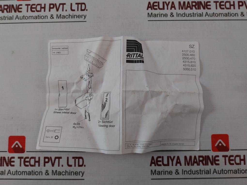 Rittal Sz 2500.460 Door-operated Switch Ac15 230V 2,5A Dc13 24V 2,5A 300V