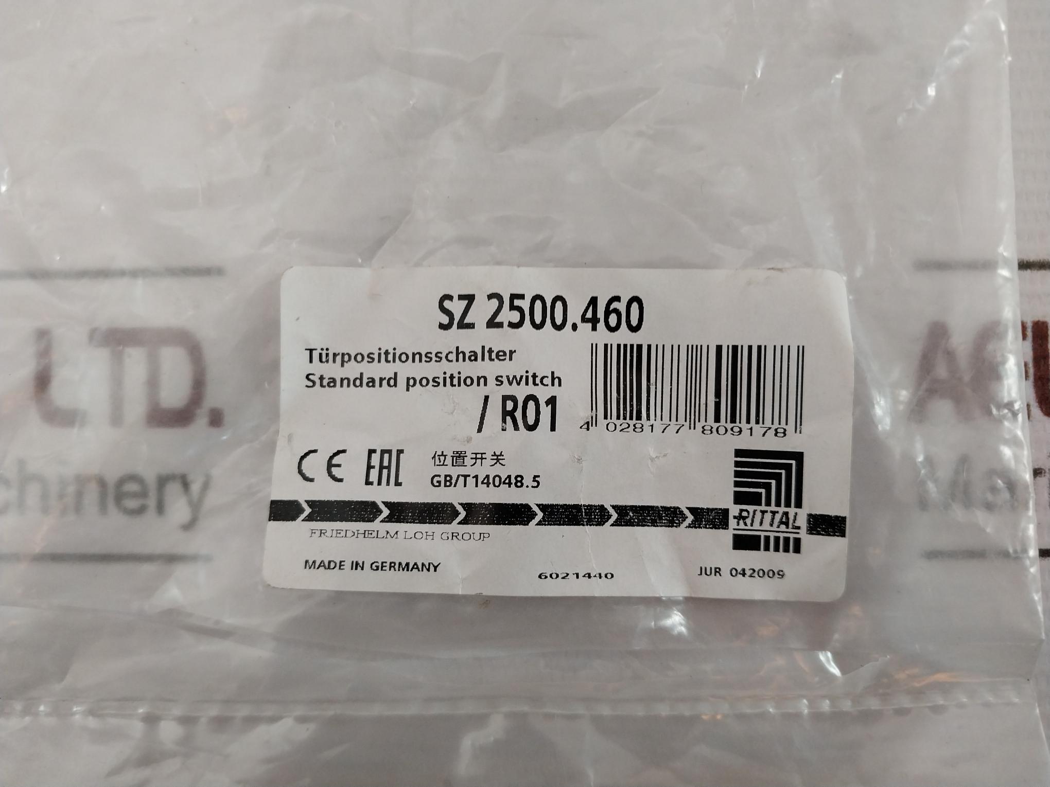 Rittal Sz 2500.460 Door-operated Switch Ip20 300V Ac15 230V 2,5A Dc13 24V