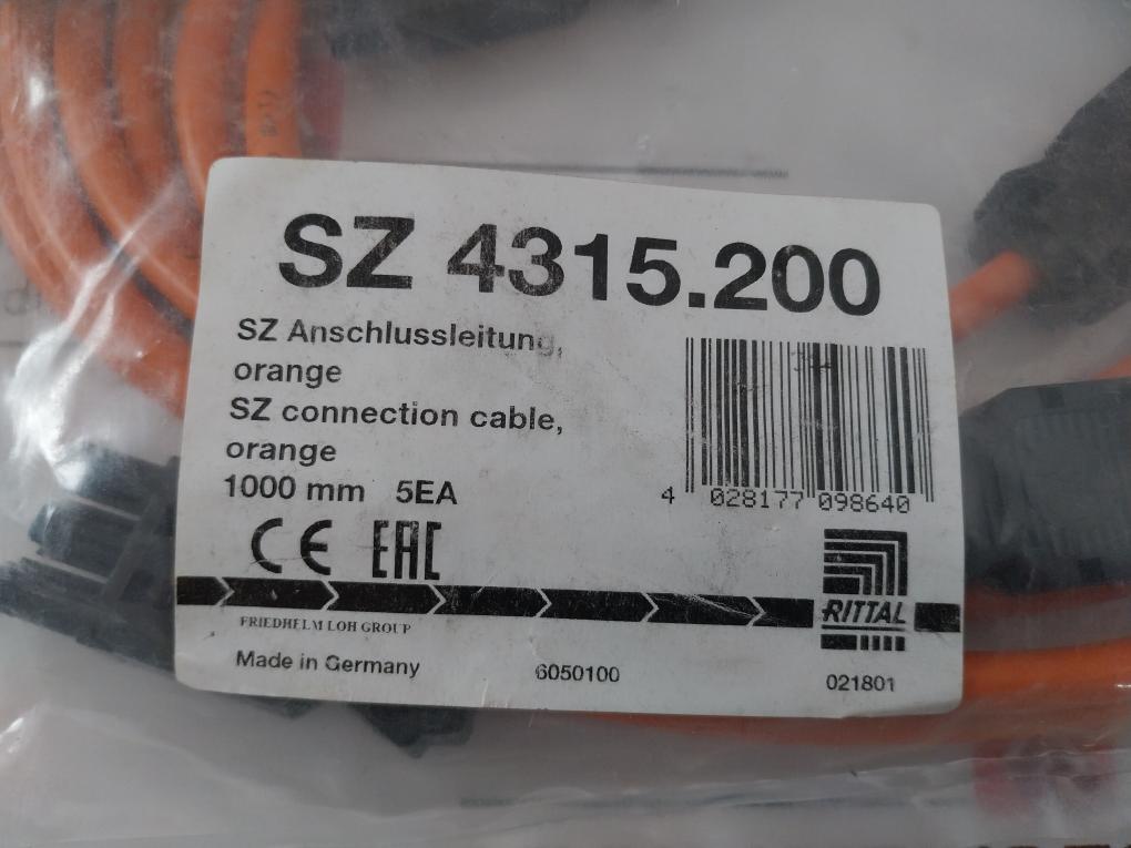 Rittal Sz 4315.200 Connection Cable For Power Supply 1000 Mm 6050100 Gst18I3K1B