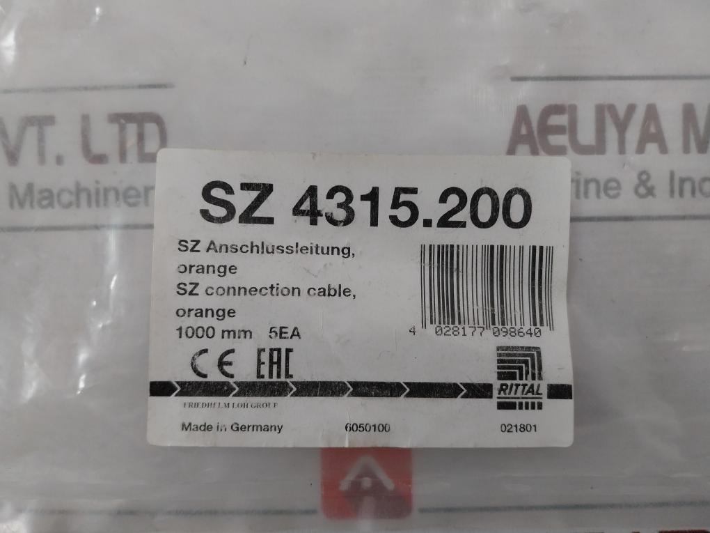 Rittal Sz 4315.200 Connection Cable For Power Supply 1000 Mm 6050100 Gst18I3K1B