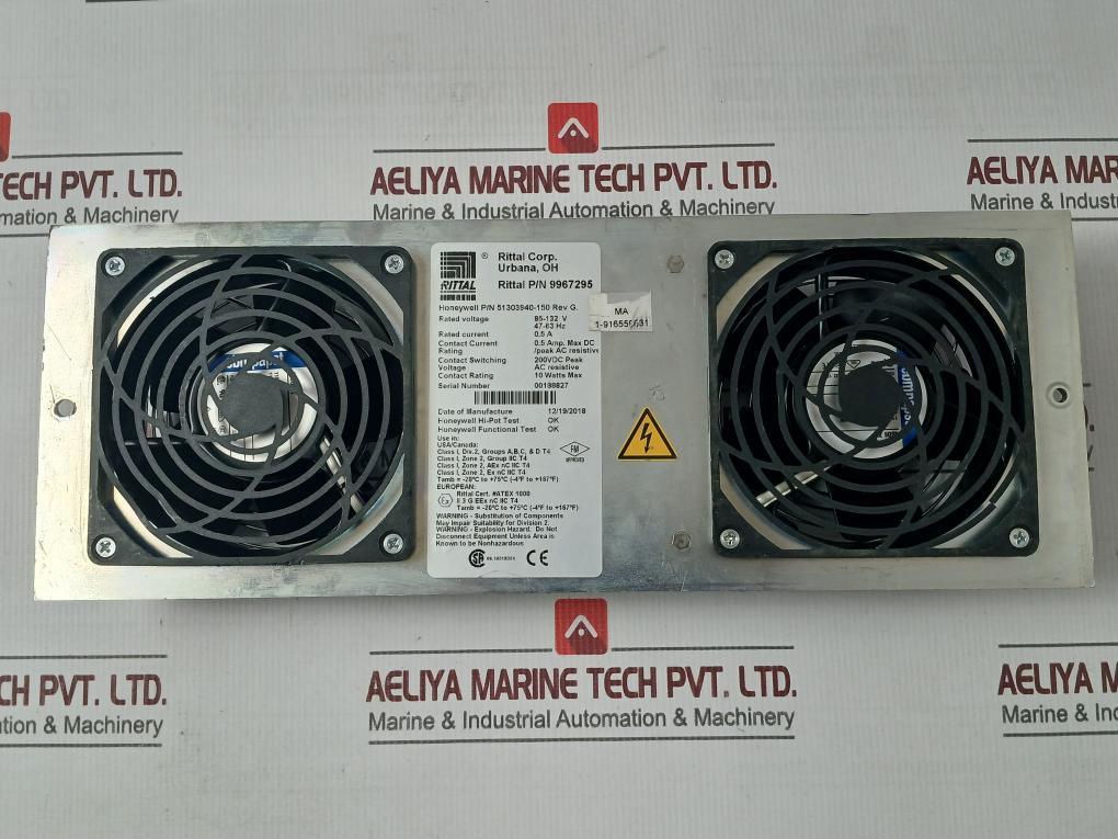 Rittal 9967295 Control Fan Assembly 51303940-150 Rev G 85-132 V 0.5 A 47-63 Hz