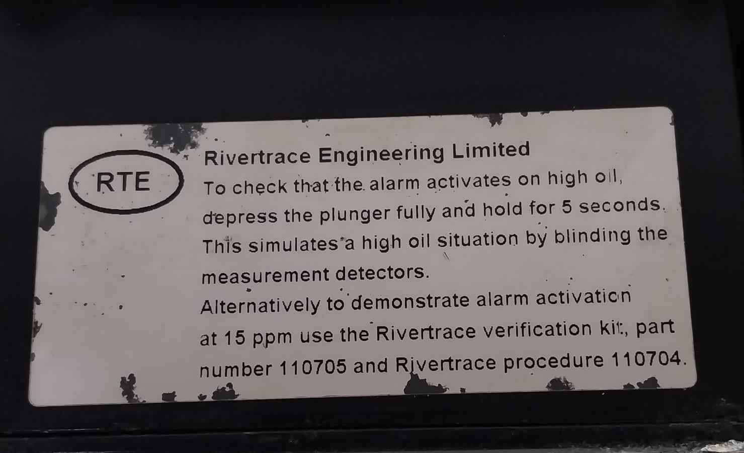 Rivertrace Smart Cell-bilge Oil Content Monitor Bilge Alarm System 115V Ac