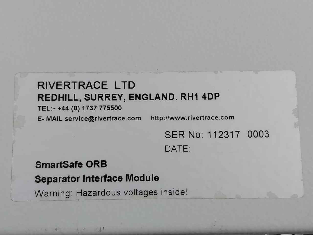 Rivertrace Smartsafe Orb Separator Interface Module 94V-0 Ucam-iii Mas0302515R5