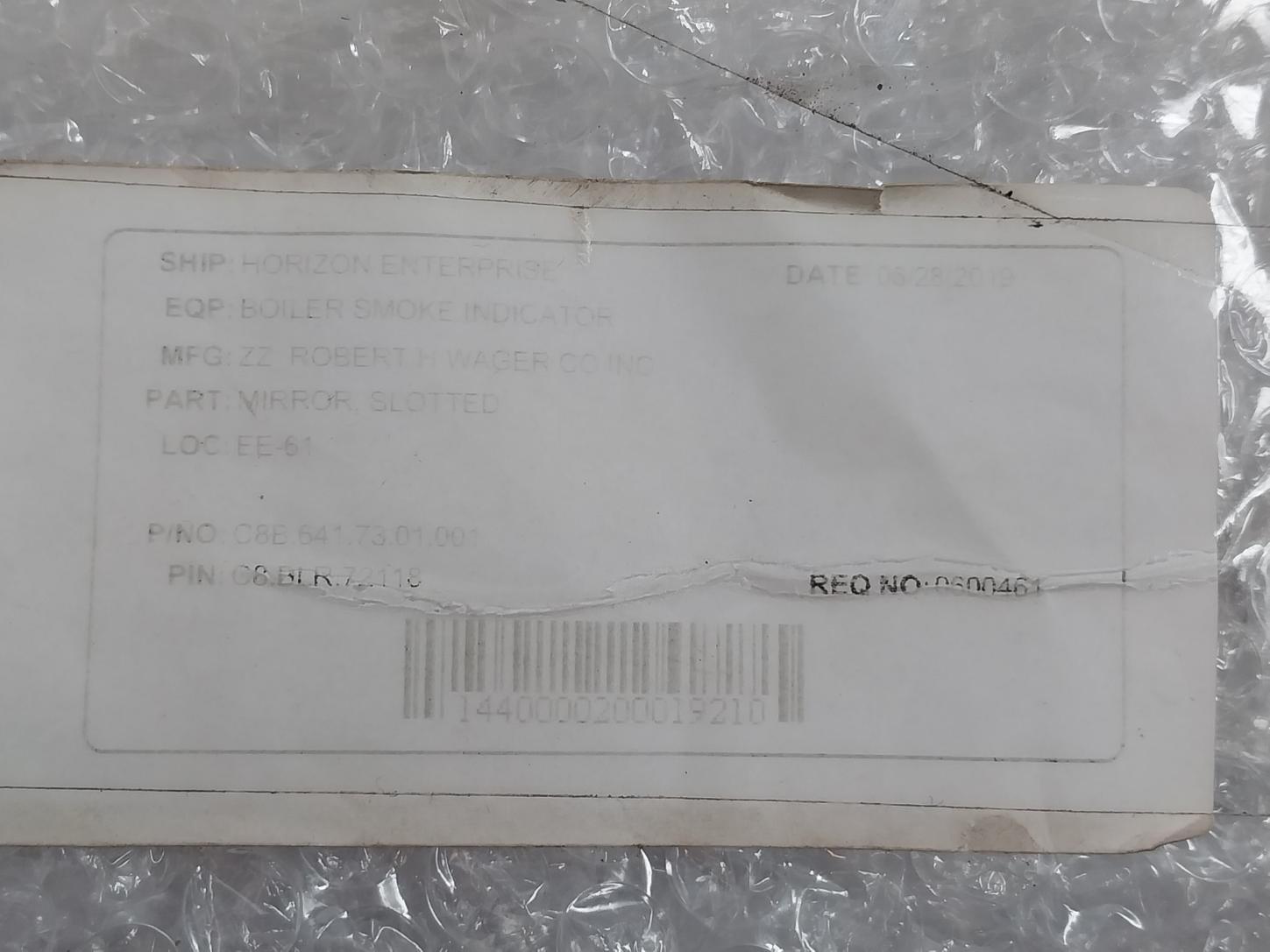 Robert H Wager C8B.641.73.01.001 Slotted Mirror For Boiler Smoke Indicator