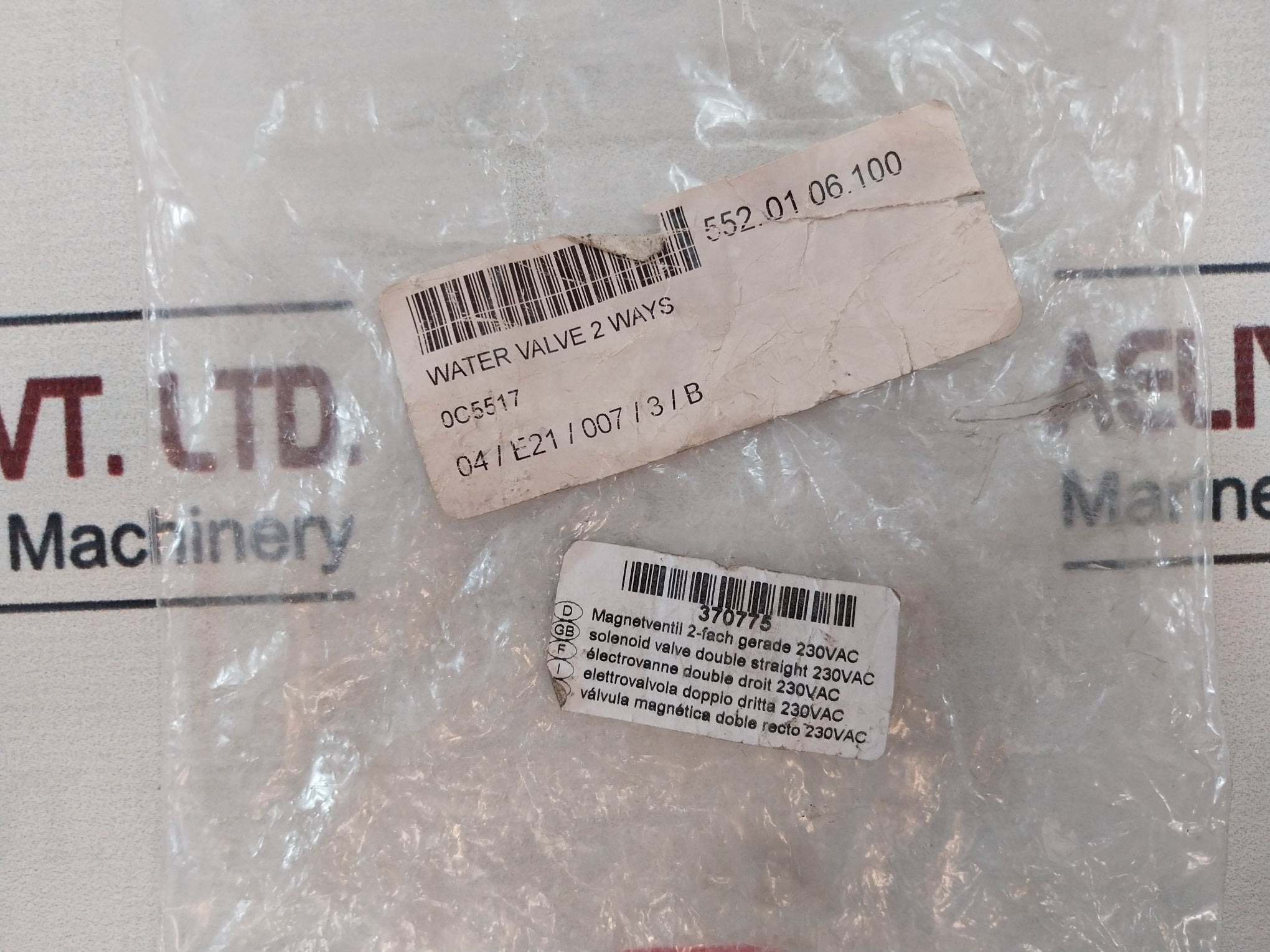 Robertshaw 696808401 2 Ways Double Straight Solenoid Valve 230Vac