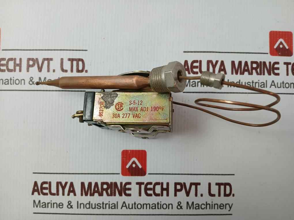 Robertshaw Controls S-5-12 Capillary Thermostat 190°F 30A 277 Vac