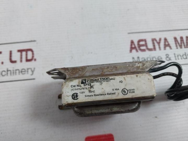 Robertson Sp48 Simple Reactance Ballast Transformer 120V 60Hz 0.16A