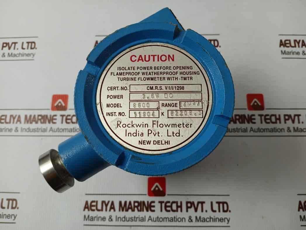 Rockwin Tmtr 8600 Turbine Flowmeter 3.6Vdc 34M3/Hr Tmtr-500-a