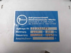 Rolf Janssen 22371/87 Plc Rack Module 220V 50Hz