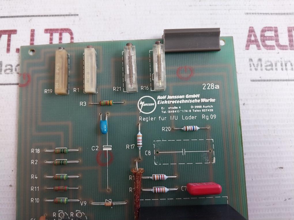 Rolf Janssen 228A Regler Fur I/U Lader Rg 09 Printed Circuit Board Card