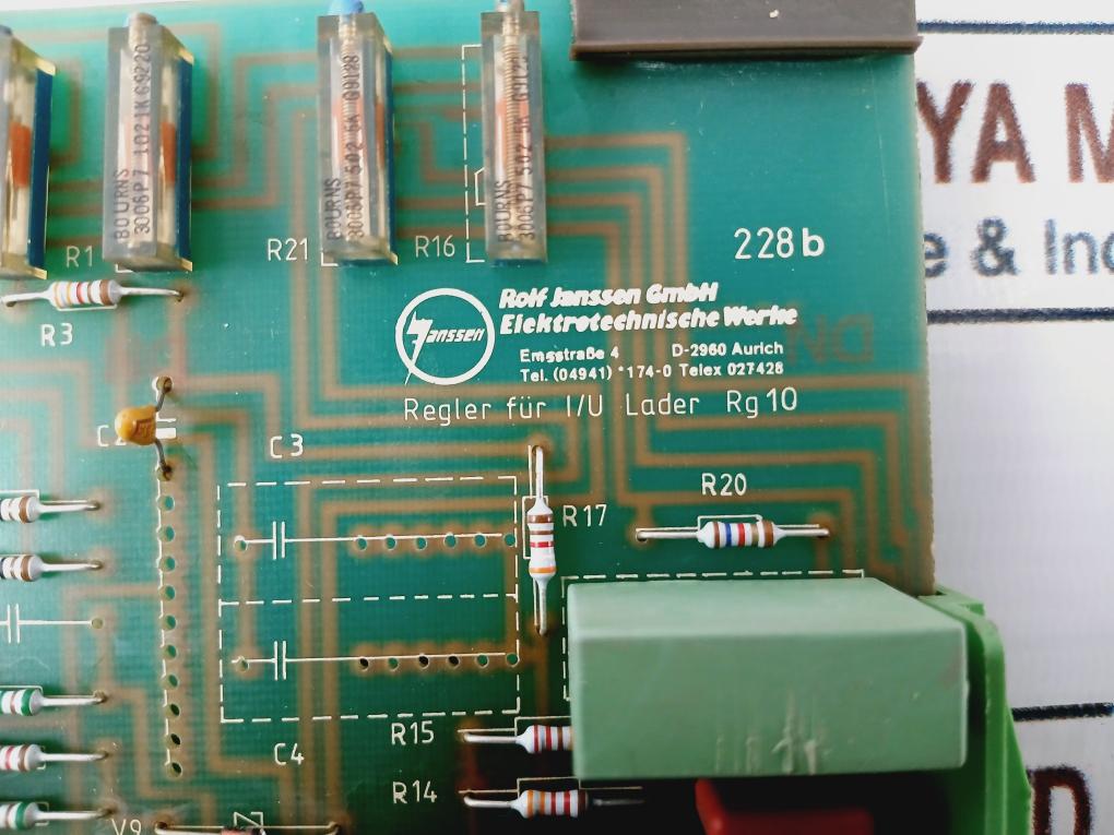 Rolf Janssen 228B Regler Fur I/U Lader Rg 10 Card