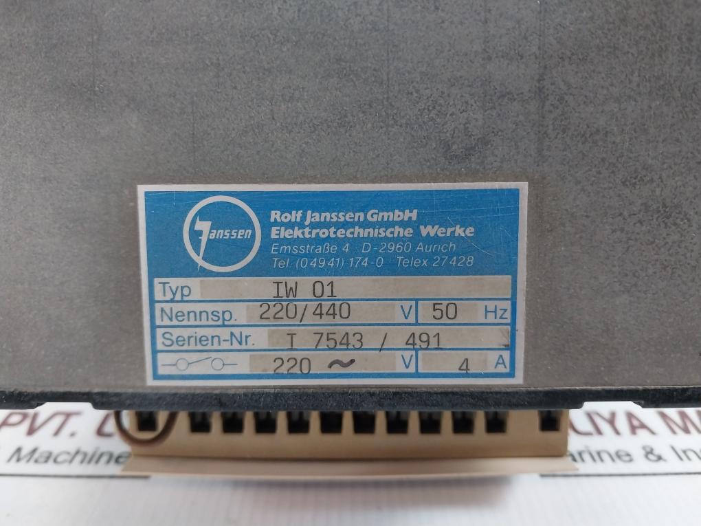 Rolf Janssen Iw 01 Insulation Autom. Controller 220/440V 50Hz 220 V 4A